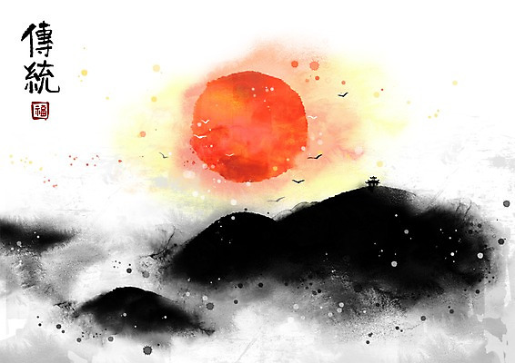 자연요소 PSD 문자 한국전통 전통 건축 실루엣 아시아 백그라운드 고건축 일러스트 조류 산 주택 수묵화 풍경 사람없음 건물 가로 태양 일출 한자 정상 동양화 정자 낙관 산봉우리 직인 국내일러스트 동물 건축물 나라 한국 촬영기법 미술 노을 봉우리 파일형식