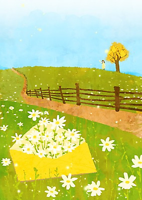 주간 PSD 나무 식물 사계절 계절 여자 꽃 길 백그라운드 일러스트 자연 편지봉투 한명 사람 풍경 초원 야외 울타리 가을 풀 언덕 은행나무 동산 여자만 여자한명만 가을배경 국내일러스트 자연요소 1 봉투 담장 편지 생태계 파일형식 가을_계절