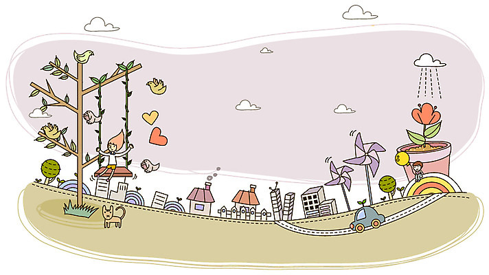 EPS 나무 식물 동물 구름 여자 남자 꽃 화분 어린이 백그라운드 무지개 일러스트 상상 자동차 조류 하늘 주택 사람 풍경 이벤트 두명 판타지 도시 비 개 강아지 놀이터 바람개비 그네 어린이만 국내일러스트 자연요소 육상교통 포유류 놀이 날씨 건물 반려동물 파일형식 벡터