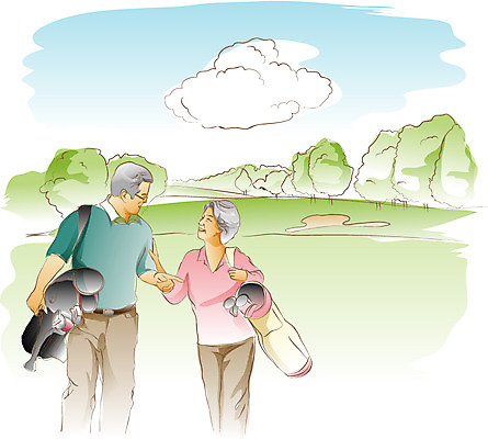 EPS 주간 나무 식물 구름 라이프스타일 부부 여자 할아버지 노년 남자 할머니 골프 일러스트 골프장 하늘 골프클럽 건강 대화 서기 사람 잔디 성인 취미 야외 두명 라이프 실버라이프 노후 운동 마주보기 걷기 노부부 골프채 실버 골프가방 클럽 매기 노인만 성인만 국내일러스트 자연요소 커플 가방 스포츠시설 모션 골프용품 말하기 생활 구기 파일형식 벡터