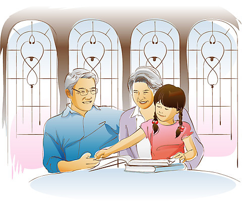 EPS 라이프스타일 응시 여자 할아버지 노년 남자 할머니 어린이 거실 일러스트 창문 가족 탁자 양갈래머리 휴식 손녀 실내 미소 웃음 사람 앉기 소녀 상반신 성인 취미 라이프 세명 실버라이프 노후 실버 앨범 손주 즐거움 손녀딸 국내일러스트 헤어스타일 시선 감정 가구 컨셉 관계 모션 표정 내부 생활 파일형식 벡터