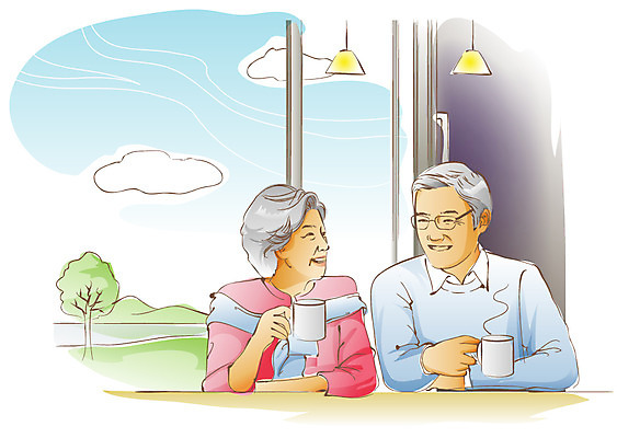EPS 주간 나무 식물 구름 라이프스타일 부부 여자 할아버지 노년 남자 할머니 커피 일러스트 창문 하늘 휴식 잔 실내 대화 미소 웃음 들기 사람 상반신 성인 취미 두명 라이프 컵 실버라이프 노후 노부부 카페 실버 차 외출 노인만 성인만 국내일러스트 자연요소 식기 커플 음료 컨셉 모션 표정 말하기 내부 생활 상점 파일형식 벡터