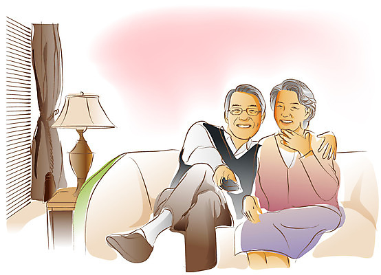 EPS 라이프스타일 부부 여자 할아버지 노년 남자 할머니 거실 일러스트 어깨동무 휴식 조명 실내 미소 웃음 사람 앉기 성인 취미 두명 라이프 실버라이프 노후 소파 노부부 다리꼬기 스탠드 커튼 실버 리모컨 즐거움 티비시청 노인만 성인만 국내일러스트 커플 감정 포즈 컨셉 의자 모션 표정 내부 생활 시청_보고들음 파일형식 벡터