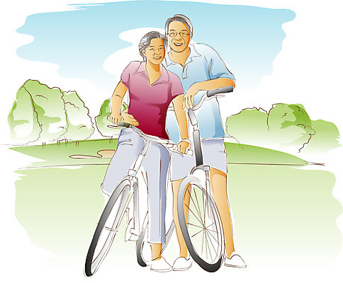 EPS 주간 전신 라이프스타일 부부 공원 공공시설 여자 할아버지 노년 남자 할머니 일러스트 건강 서기 미소 웃음 사람 성인 취미 야외 두명 라이프 실버라이프 노후 운동 자전거 노부부 실버 승차 노인만 성인만 국내일러스트 자연요소 커플 모션 표정 생활 바이크 시설 파일형식 벡터