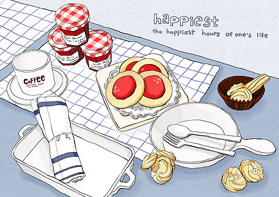 PSD 접시 영어 커피 음식 백그라운드 포크 일러스트 식탁 잔 한잔 사람없음 컵 쿠키 제과 과자 숟가락 식사 아침식사 커피잔 찻잔 잼 냅킨 국내일러스트 문자 1 식기 음료 탁자 디저트 수저 제과제빵 소스_음식 파일형식