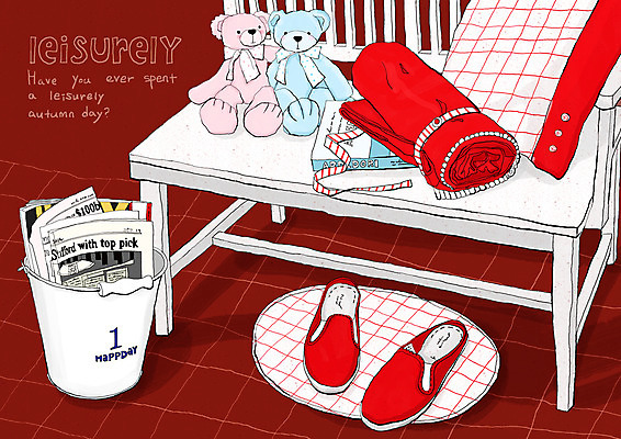 PSD 영어 여유 인형 백그라운드 벤치 의자 일러스트 휴식 슬리퍼 실내화 취미 사람없음 책 독서 곰인형 잡지 나무의자 한가함 국내일러스트 문자 감정 가구 신발 컨셉 목재 간행물 파일형식