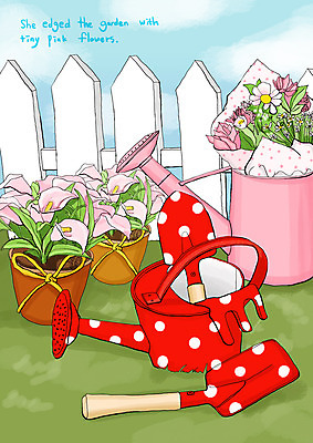 PSD 식물 영어 꽃 화분 꽃다발 백그라운드 일러스트 사람없음 담장 정원 물뿌리개 도구 모종삽 삽 물주기 원예 정원가꾸기 국내일러스트 문자 모션 취미 파일형식