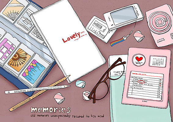 PSD 문자 알파벳 영어 잡화 안경 백그라운드 일러스트 문구용품 학용품 사람없음 스마트폰 필기구 연필 카메라 다이어리 사무용품 공책 추억 학창시절 폴라로이드 기념사진 국내일러스트 컨셉 전자제품 핸드폰 스마트기기 오브젝트 파일형식