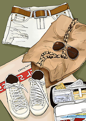 PSD 잡화 옷 패션 해외여행 여행 백그라운드 운동화 신발 가방 일러스트 배낭 사람없음 치마 선글라스 벨트 미니스커트 티켓 준비 여행준비 준비물 국내일러스트 해외 안경 하의 파일형식