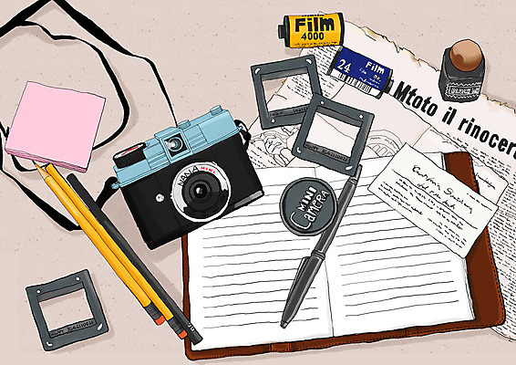 PSD 종이 백그라운드 일러스트 명함 문구용품 사람없음 필기구 연필 펜 카메라 사무용품 공책 기록 메모지 신문기자 신문기사 신문 뉴스 사진사 필름 보고서 포스트잇 국내일러스트 학용품 간행물 전자제품 기자 작가 오브젝트 파일형식