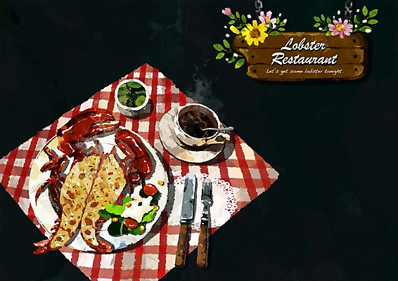 PSD 동물 접시 꽃 커피 음식 백그라운드 포크 토마토 일러스트 서양음식 요리 사람없음 장식 레스토랑 팻말 샐러드 해물요리 식탁보 나이프 커피잔 바닷가재 티스푼 컵받침 해산물 체크무늬 피클 초크일러스트 초크아트 국내일러스트 식물 식기 음료 무늬 채소 잔 프레임 식당 숟가락 칼 가재 받침대 그림 절임 파일형식