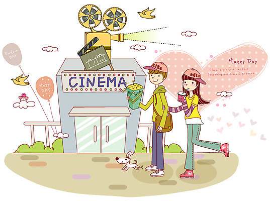 EPS 식물 동물 구름 모자 커플 여자 남자 감정 길 음료 음식 데이트 일러스트 조류 출입구 간판 사랑 사람 이벤트 두명 풀 보행로 개 강아지 클래퍼보드 영화관 극장 필름 영화 콜라 팝콘 연애 풍선 영사기 국내일러스트 자연요소 잡화 포유류 관계 문화예술 반려동물 탄산음료 파일형식 벡터