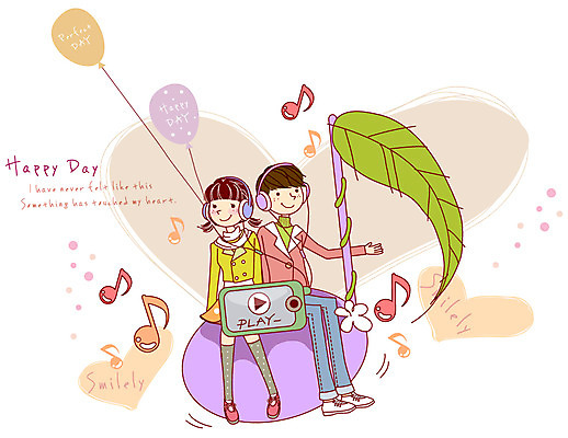 EPS 식물 커플 여자 남자 행복 감정 음악 데이트 음표 일러스트 버튼 나뭇잎 사랑 웃음 사람 앉기 이벤트 두명 헤드폰 헤드셋 다정 음악감상 하트 연애 재생 풍선 국내일러스트 모양 기호 음향기기 컨셉 잎 관계 모션 문화예술 표정 감상 파일형식 벡터