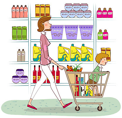 EPS 전신 라이프스타일 여자 남자 행복 아들 어린이 일러스트 가족 엄마 사랑 사람 소년 두명 라이프 쇼핑 장보기 걷기 화목 카트 쇼핑카 육아 자녀 상품 오브젝트 진열장 주부 마트 미시라이프 워킹 주부라이프 매대 국내일러스트 감정 컨셉 관계 모션 생활 상점 파일형식 벡터