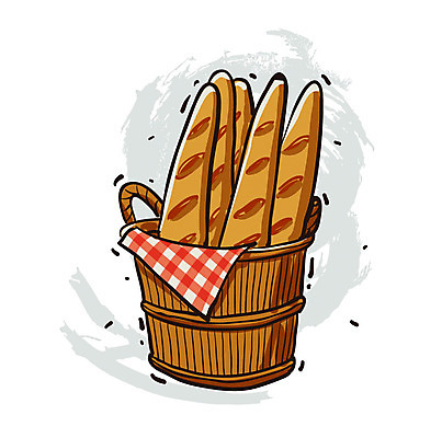 EPS 아이콘 빵 디저트 사람없음 바구니 바게트 엔틱아이콘 제빵 2D아이콘 음식 제과제빵 앤티크 파일형식 벡터