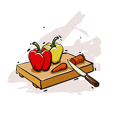 EPS 아이콘 생활용품 채소 주방용품 피망 도마 요리 사람없음 당근 칼 오브젝트 엔틱아이콘 식칼 2D아이콘 뿌리채소 앤티크 파일형식 벡터