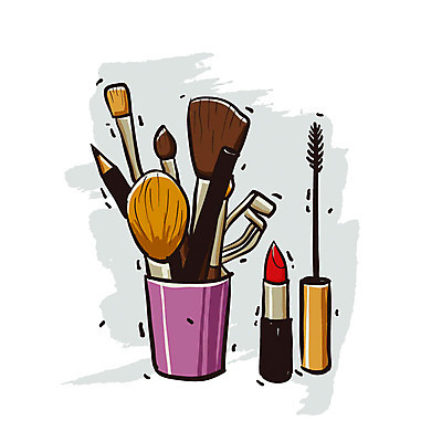 EPS 아이콘 생활용품 사람없음 화장 뷰티 립스틱 화장용품 붓 오브젝트 마스카라 엔틱아이콘 뷰러 비후라 2D아이콘 화장품 앤티크 미용용품 파일형식 벡터