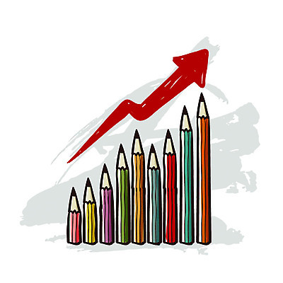 EPS 아이콘 교육 통계 그래프 문구용품 학용품 사람없음 필기구 연필 오브젝트 상승 엔틱아이콘 2D아이콘 컨셉 앤티크 파일형식 벡터