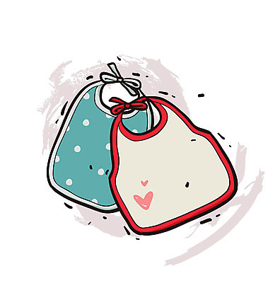 EPS 아이콘 사람없음 아기용품 오브젝트 엔틱아이콘 턱받이 2D아이콘 앤티크 파일형식 벡터