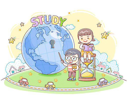 EPS 주간 구름 건축물 여자 어린이교육 교육 남자 건축 별 지구 어린이 시계 일러스트 승용차 자동차 주택 사람 소녀 소년 야외 두명 건물 책 스터디 글로벌 마을 모래시계 열쇠구멍 지시봉 글로벌교육 어린이만 차선_도로 국내일러스트 자연요소 모래 육상교통 학습 파일형식 벡터