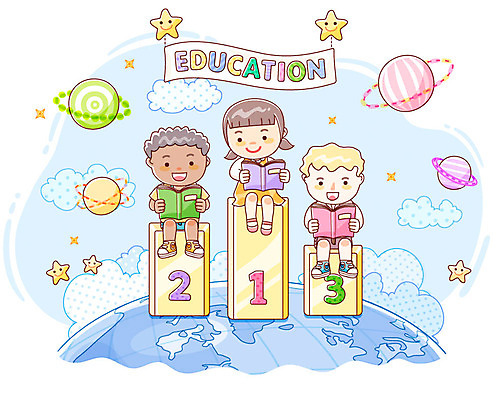 EPS 외국인 구름 배너템플릿 여자 어린이교육 교육 남자 별 지구 어린이 일러스트 사람 소녀 소년 책 세명 글로벌 독서 우주 행성 현수막 다인종 글로벌교육 다국적 등수 시상대 어린이만 국내일러스트 자연요소 템플릿 배너 인종 파일형식 벡터