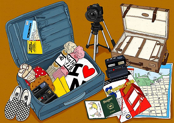 PSD 잡화 옷 해외여행 여행 백그라운드 운동화 신발 티셔츠 가방 일러스트 휴가 사람없음 책 카메라 여행가방 잡지 여행용품 여권 삼각대 국내일러스트 해외 셔츠 간행물 전자제품 오브젝트 파일형식