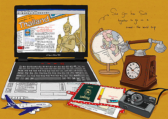 PSD 해외여행 여행 백그라운드 인터넷 일러스트 태국 휴가 비행기 사람없음 노트북 컴퓨터 지구본 모형 카메라 통신기기 전화기 검색 여행용품 여권 국내일러스트 해외 아시아 통신 항공교통 대중교통 전자제품 기계 오브젝트 파일형식