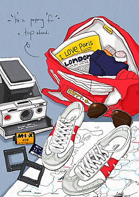 PSD 잡화 안경 여행 백그라운드 운동화 신발 지도 가방 일러스트 휴가 사람없음 책 선글라스 카메라 짐 잡지 필름 여행용품 기념사진 국내일러스트 간행물 전자제품 오브젝트 파일형식