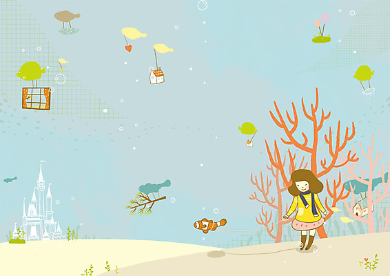 PSD 나무 식물 동물 건축물 여자 건축 초등학생 어린이 일러스트 창문 상상 주택 어류 한명 사람 소녀 건물 판타지 바닷속 해저 거품 궁전 하트 커튼 해조류 팬시 여자만 여자한명만 어린이만 소녀만 소녀한명만 국내일러스트 모양 1 학생 고건축 수중 수중동물 해양식물 파일형식