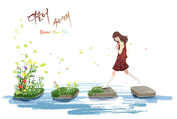 EPS 식물 학생 여자 꽃 교복 일러스트 청소년 희망프로젝트 사랑 한명 사람 10대 희망 풀 사회 사회이슈 사회복지 복지 더불어사는사회 노력 돌다리 이웃 징검다리 여자만 여자한명만 십대만 십대여자만 십대여자한명만 국내일러스트 1 옷 감정 컨셉 다리_건축물 공동체 파일형식 벡터