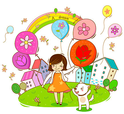 EPS 주간 나무 식물 동물 건축물 여자 꽃 별 반려견 초등학생 어린이 무지개 일러스트 포유류 상상 주택 한명 사람 소녀 초원 야외 건물 반려동물 판타지 마을 풀 개 강아지 풍선 여자만 여자한명만 어린이만 소녀만 소녀한명만 국내일러스트 자연요소 1 학생 건축 파일형식 벡터