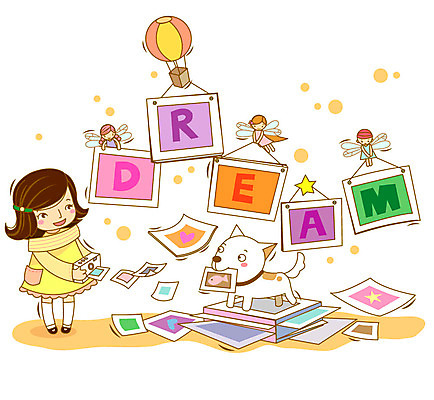 EPS 동물 여자 반려견 초등학생 어린이 일러스트 포유류 상상 천사 요정 한명 사람 소녀 반려동물 판타지 카메라 꿈 열기구 개 강아지 앨범 폴라로이드 기념사진 인화 여자만 여자한명만 어린이만 소녀만 소녀한명만 국내일러스트 1 학생 항공교통 전자제품 파일형식 벡터