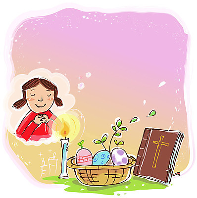 EPS 식물 여자 기념일 기독교 종교 어린이 일러스트 초 촛불 청소년 부활절 한명 사람 소녀 10대 바구니 소쿠리 새싹 계란 성경 기도 기독교인 신도 여자만 여자한명만 십대만 십대여자만 십대여자한명만 국내일러스트 1 종교용품 이벤트 알 파일형식 벡터