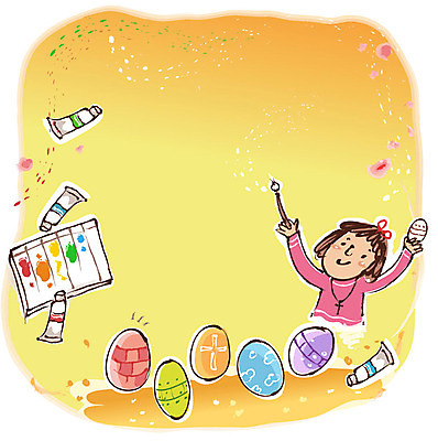 EPS 여자 기념일 기독교 종교 음식 일러스트 청소년 부활절 한명 사람 10대 계란 물감 붓 색칠 기독교인 신도 여자만 여자한명만 십대만 십대여자만 십대여자한명만 국내일러스트 1 이벤트 알 미술도구 파일형식 벡터