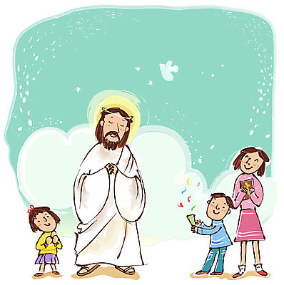 EPS 여자 기념일 남자 기독교 종교 어린이 일러스트 가족 부활절 폭죽 사람 소녀 소년 여러명 계란 성경 축하 예수 기독교인 신도 국내일러스트 다수 컨셉 종교용품 관계 이벤트 알 신_종교 파일형식 벡터