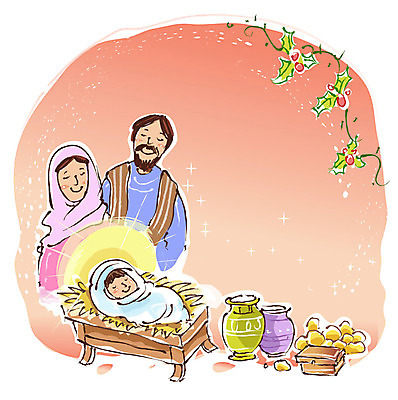 EPS 여자 남자 기독교 종교 일러스트 사람 세명 상자 아기 출산 항아리 예수 마리아 아기예수 요셉 국내일러스트 도자기 신_종교 파일형식 벡터