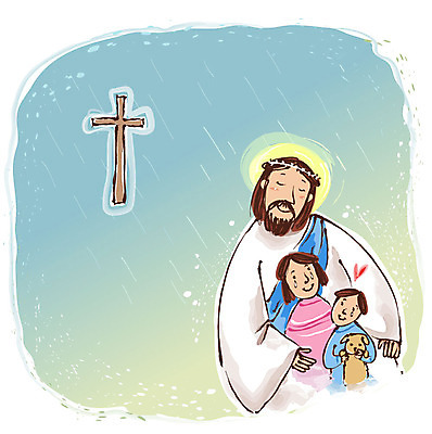 EPS 동물 여자 남자 기독교 종교 어린이 십자가 일러스트 가족 사랑 사람 소녀 소년 세명 하트 예수 비 기독교인 구출 개 강아지 신도 빗방울 눈물 국내일러스트 자연요소 모양 감정 포유류 관계 날씨 반려동물 도움 신_종교 비_날씨 파일형식 벡터