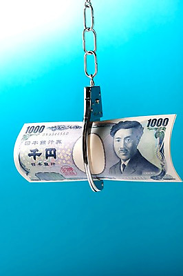 포토 JPG 스튜디오촬영 지폐 돈 실내 안전 사람없음 엔 수갑 오브젝트 예방 잠금 보안 천엔 국내포토 내부 재산 파일형식