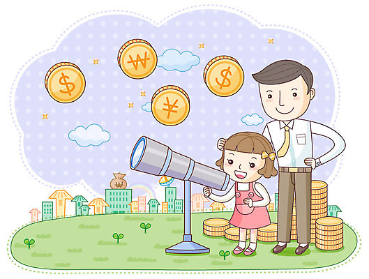 EPS 주간 구름 건축물 여자 남자 딸 별 어린이 돈 일러스트 가족 하늘 주택 사람 빌딩 야외 두명 건물 라이프 생활 금융 경제 달러 상점 동전 망원경 관찰 원화 돈자루 아빠 엔 재테크 가정경제 관측도구 부녀 국내일러스트 자연요소 건축 가정 관계 모션 도구 재산 파일형식 벡터
