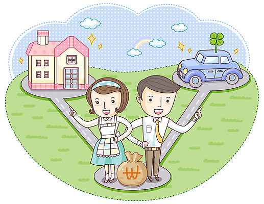 EPS 주간 식물 구름 건축물 부부 커플 여자 남자 도로 무지개 돈 일러스트 교통시설 승용차 자동차 하늘 주택 사람 잔디 야외 두명 건물 라이프 생활 금융 경제 새싹 상점 돈자루 네잎클로버 아스팔트 재테크 가정경제 국내일러스트 자연요소 건축 길 육상교통 교통 가정 관계 재산 클로버 시설 파일형식 벡터