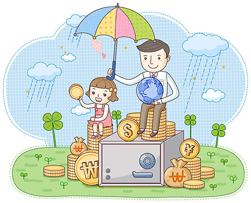 EPS 주간 식물 구름 여자 남자 딸 지구 어린이 돈 일러스트 우산 가정 가족 하늘 사람 잔디 야외 두명 라이프 생활 금융 경제 새싹 달러 상점 동전 저축 비 아빠 엔 네잎클로버 클로버 재테크 가정경제 금고 부녀 금융의날 국내일러스트 자연요소 관계 날씨 재산 파일형식 벡터 법정기념일