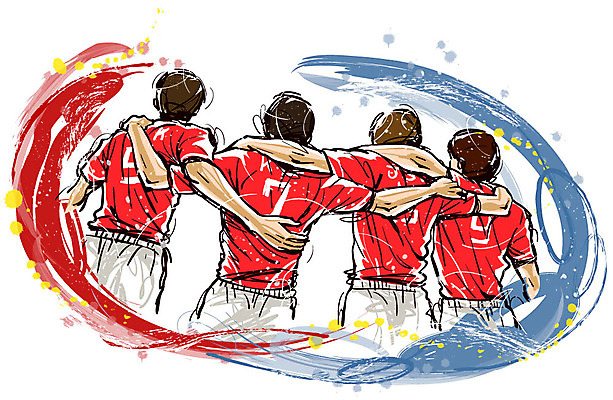 EPS 남자 나라 스포츠 올림픽 유니폼 일러스트 응원 하계올림픽 모션 어깨동무 협력 축구선수 운동선수 한국 사람 동양인 여러명 운동 구기 축구 태극 국가대표 축구유니폼 경기복 축구대표팀 한국선수 남자만 월드싸커 국내일러스트 문양 옷 아시아 포즈 다수 건강 인종 파일형식 벡터