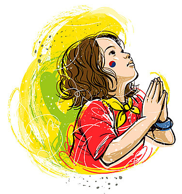 EPS 여자 초등학생 어린이 올림픽 일러스트 응원 하계올림픽 한국 한명 사람 동양인 소녀 축구 기도 붉은악마 응원단 빨간티셔츠 염원 여자만 여자한명만 어린이만 소녀만 소녀한명만 월드싸커 국내일러스트 1 학생 아시아 스포츠 인종 구기 파일형식 벡터