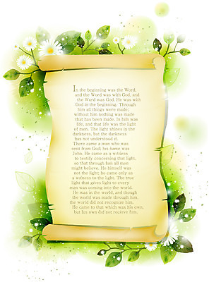 EPS 식물 꽃 기독교 종교 백그라운드 잎 꽃백그라운드 일러스트 자연 나뭇잎 사람없음 성경 두루마리 문서 감성 내추럴 자연적 국내일러스트 컨셉 종교용품 생태계 파일형식 벡터