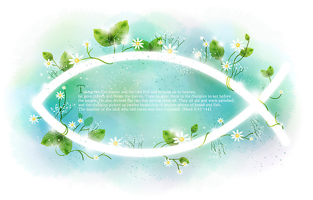 EPS 식물 꽃 기독교 종교 백그라운드 잎 꽃백그라운드 일러스트 자연 사람없음 성경 감성 내추럴 물고기모양 자연적 국내일러스트 문양 컨셉 종교용품 생태계 파일형식 벡터