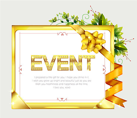 EPS 식물 템플릿 리본 잎 카드템플릿 프레임 선물 틀 이벤트 사람없음 장식 이미지템플릿 카드프레임 카드_감사 파일형식 벡터