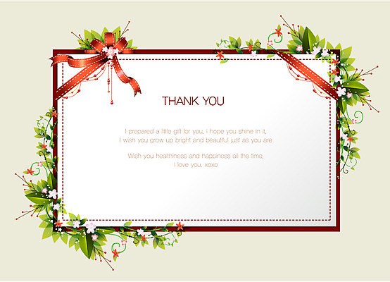 EPS 식물 템플릿 꽃 리본 잎 카드템플릿 프레임 선물 틀 이벤트 사람없음 장식 감사카드 감사 축하카드 이미지템플릿 카드프레임 감정 카드_감사 파일형식 벡터