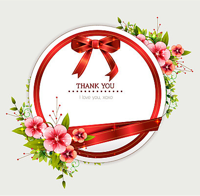 EPS 식물 템플릿 꽃 리본 잎 카드템플릿 프레임 선물 틀 이벤트 사람없음 장식 감사카드 감사 축하카드 이미지템플릿 카드프레임 감정 카드_감사 파일형식 벡터