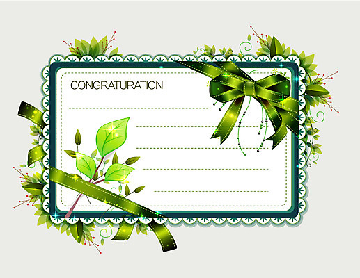 EPS 식물 템플릿 리본 잎 카드템플릿 프레임 선물 틀 이벤트 사람없음 장식 축하 편지 엽서 축하카드 이미지템플릿 카드프레임 컨셉 카드_감사 파일형식 벡터