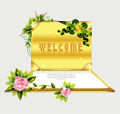 EPS 식물 템플릿 꽃 리본 잎 카드템플릿 프레임 선물 틀 이벤트 사람없음 장식 청첩장 초대장 초대 환영 이미지템플릿 카드프레임 카드_감사 파일형식 벡터